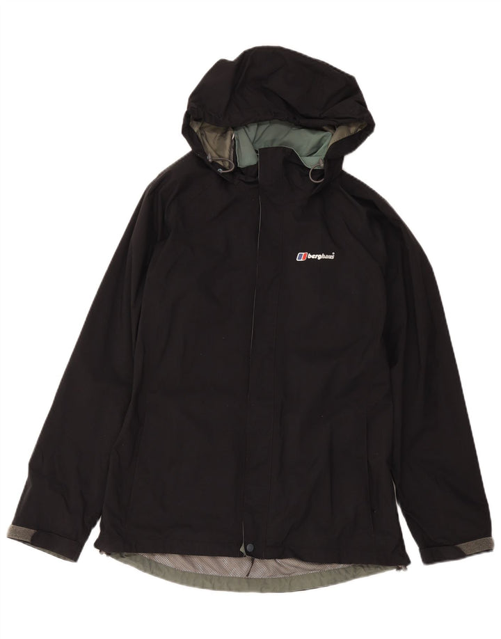 Женская дождевик с капюшоном Berghaus UK 12, средний черный, полиамид