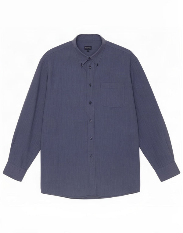 Мужская рубашка Kenzo, размер 43 17 XL, темно-синяя
