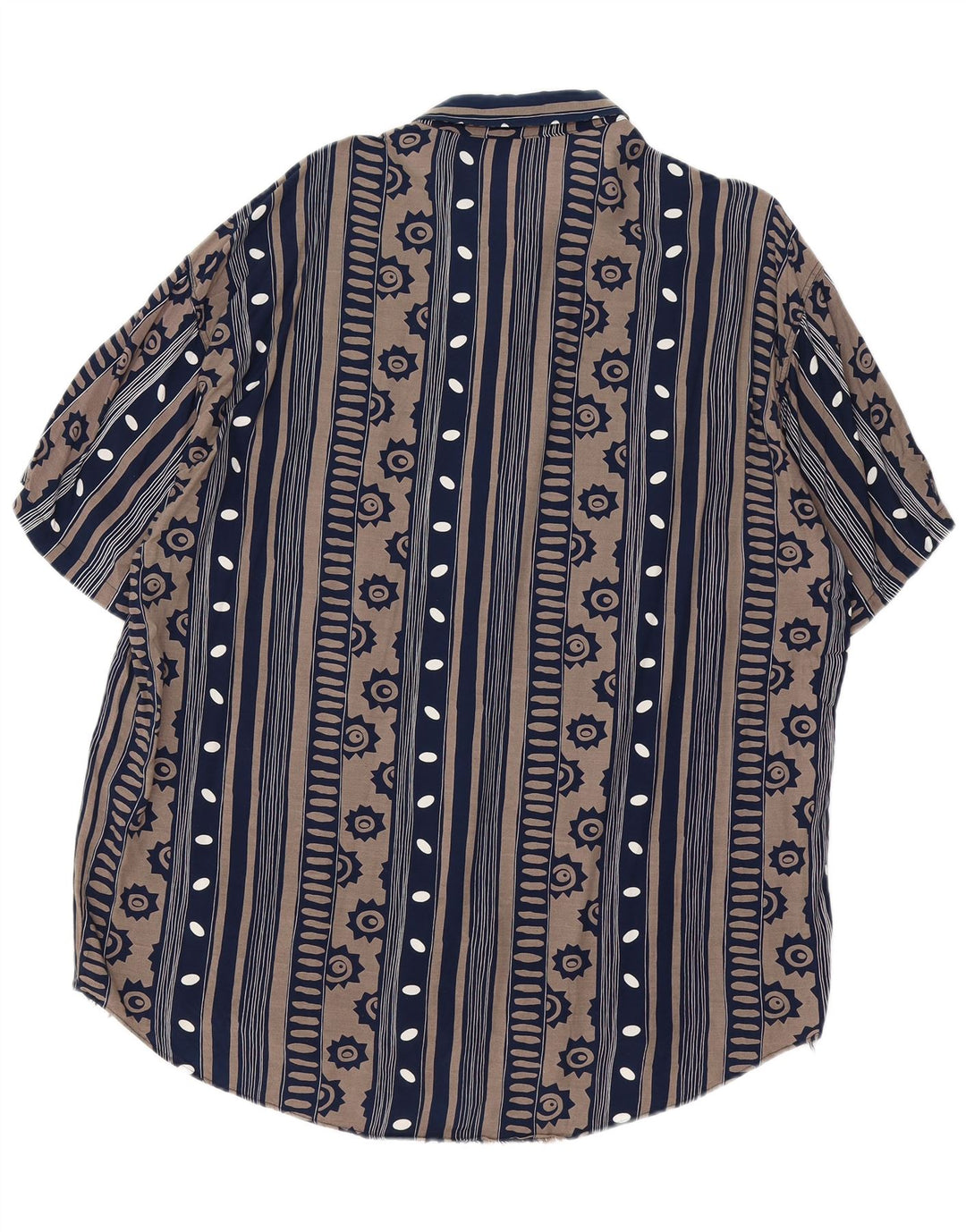 VINTAGE Mens Short Sleeve Shirt XL Navy Blue Striped