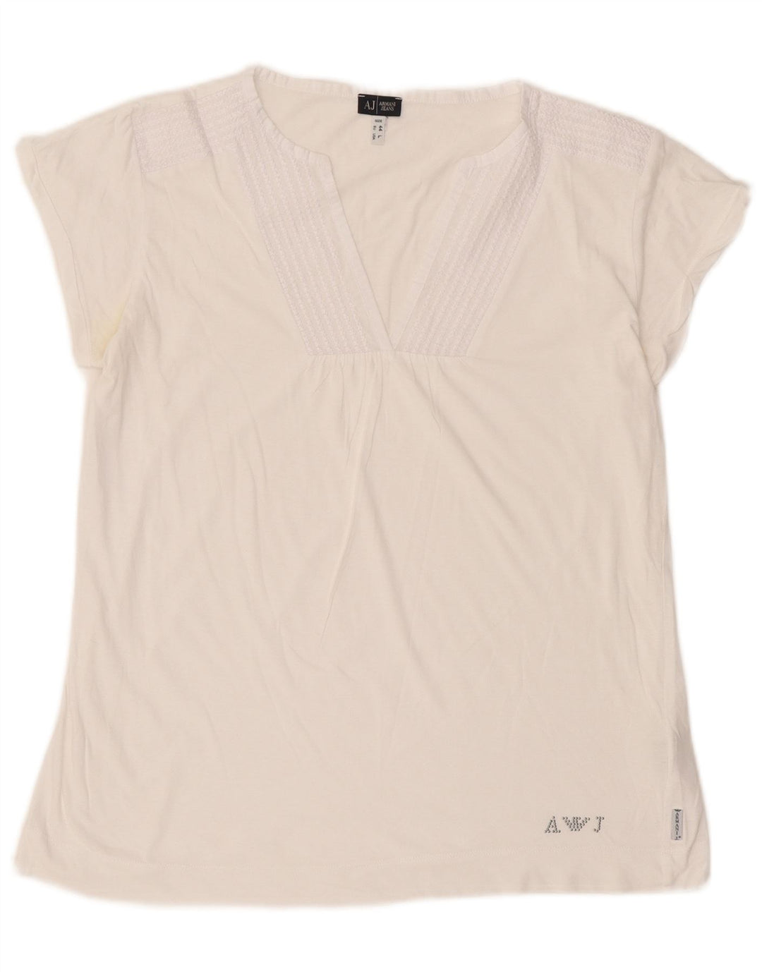 Женская блузка Armani Jeans Top UK 16, большой белый хлопок