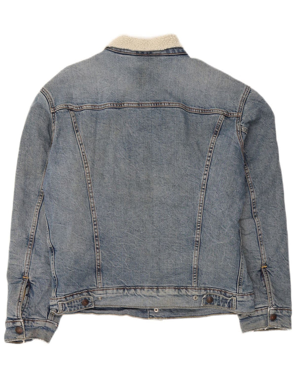 Мужская джинсовая куртка Levi's Sherpa UK 36, маленькая синяя, хлопок