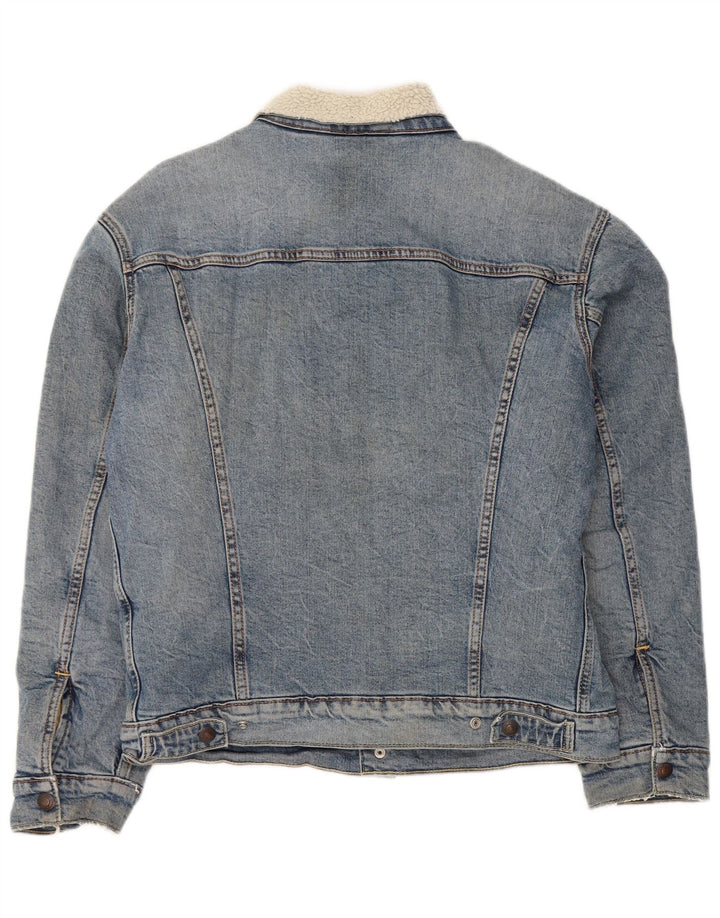Мужская джинсовая куртка Levi's Sherpa UK 36, маленькая синяя, хлопок