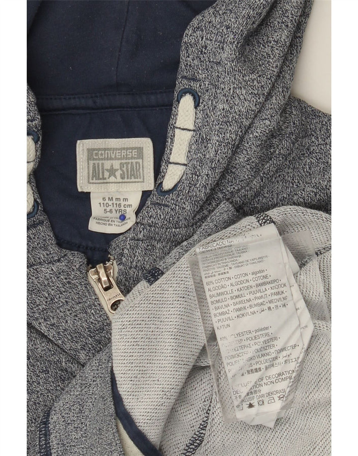 Свитер с капюшоном CONVERSE All Star на молнии для мальчиков 5–6 лет, синий в крапинку, хлопок