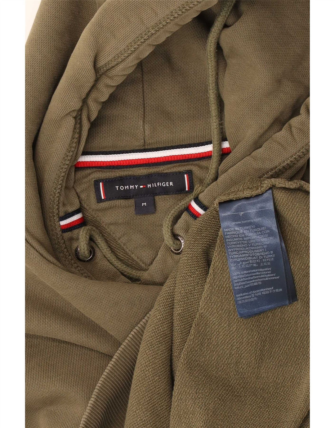 Мужской джемпер с капюшоном Tommy Hilfiger, цвет хаки, хлопок