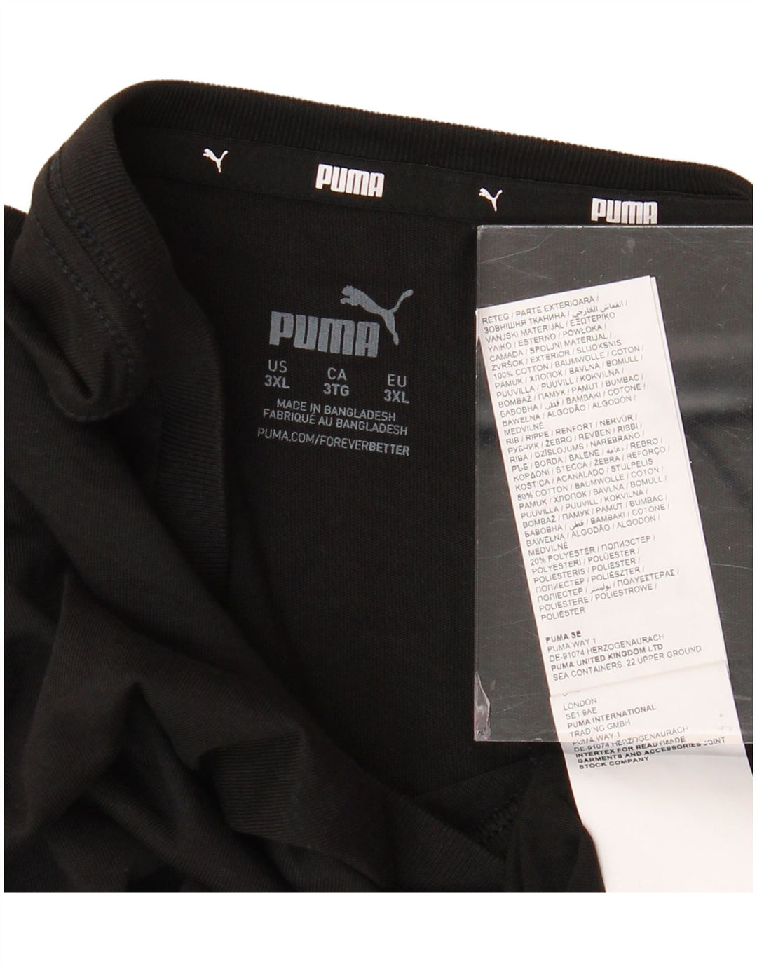 Мужская футболка PUMA Top 3XL, черный хлопок