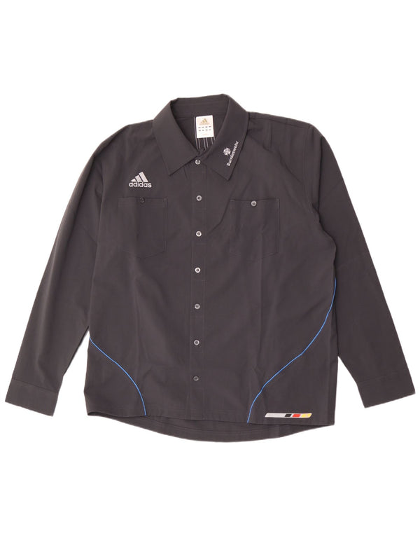 Мужская рубашка с рисунком Adidas UK 44/46, большая темно-синяя, полиэстер