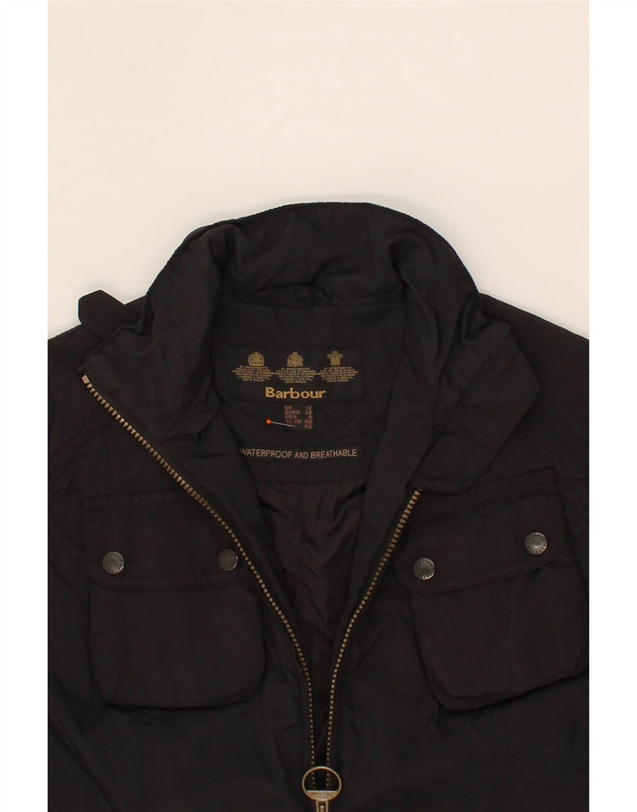 BARBOUR Womens Utility Jacket UK 12 Medium Black Polyester Vintage Barbour and Second-Hand Barbour from Messina Hembry 