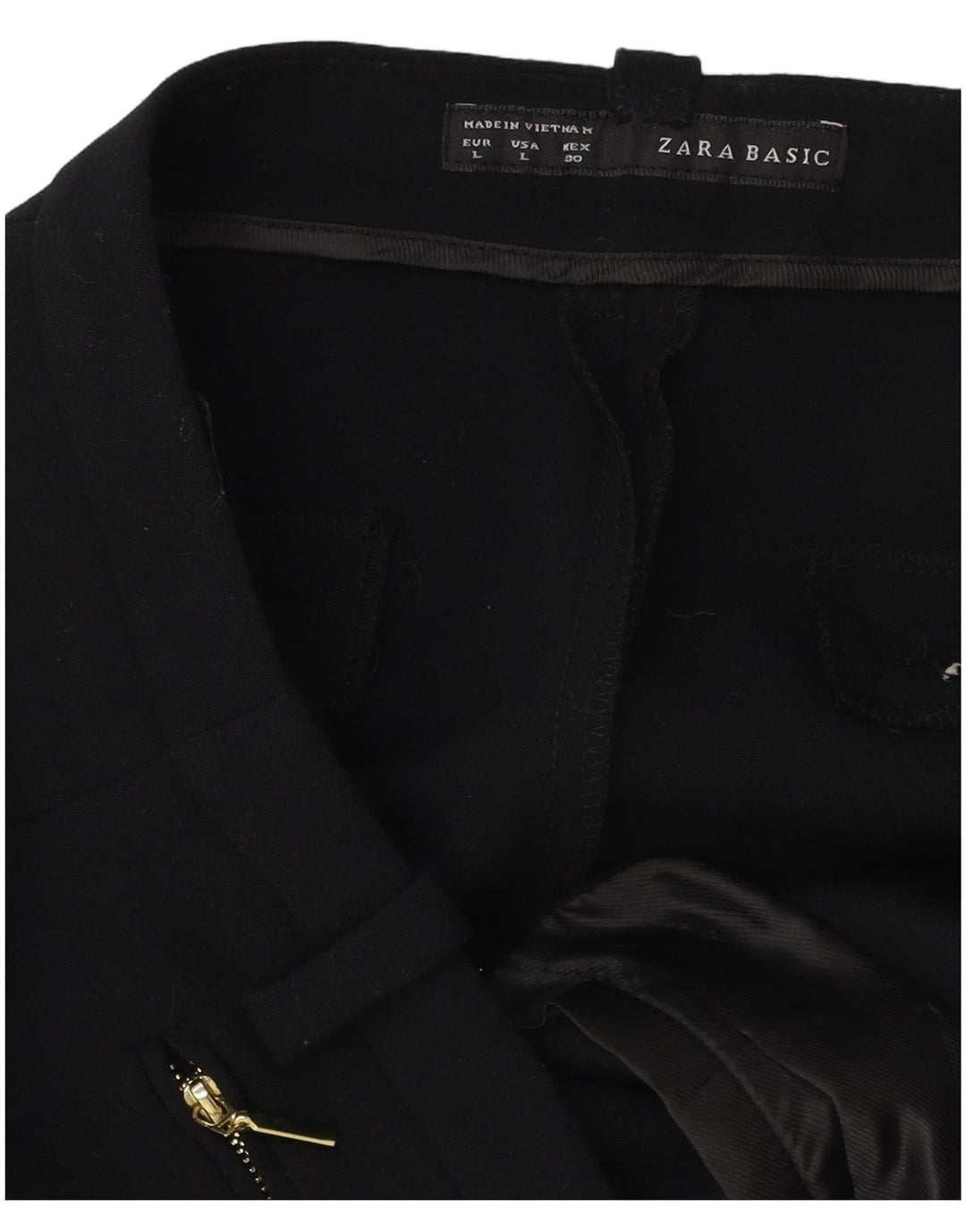 Женские прямые костюмные брюки ZARA, большие W30 L32, черные