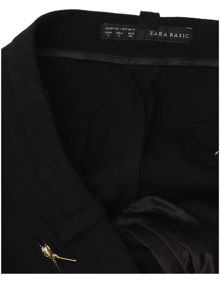 Женские прямые костюмные брюки ZARA, большие W30 L32, черные