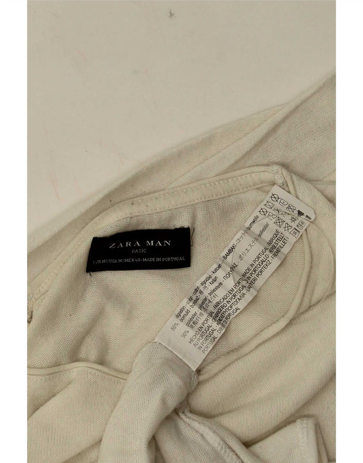 Мужской топ Zara с длинным рукавом, средний белый хлопок