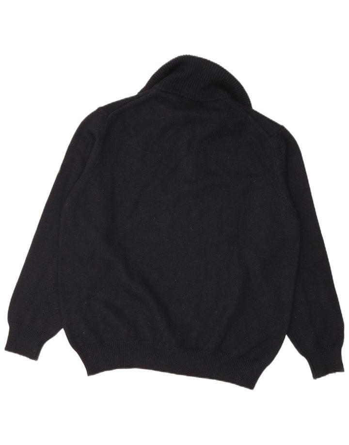 NAVIGARE Мужской джемпер с воротником на молнии, средний темно-синий свитер из мериносовой шерсти