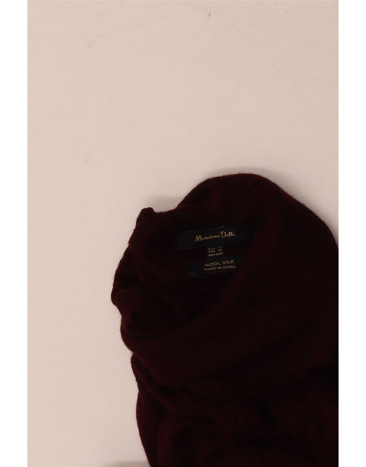 Мужской джемпер с высоким воротником Massimo Dutti XS, бордовый шерстяной свитер