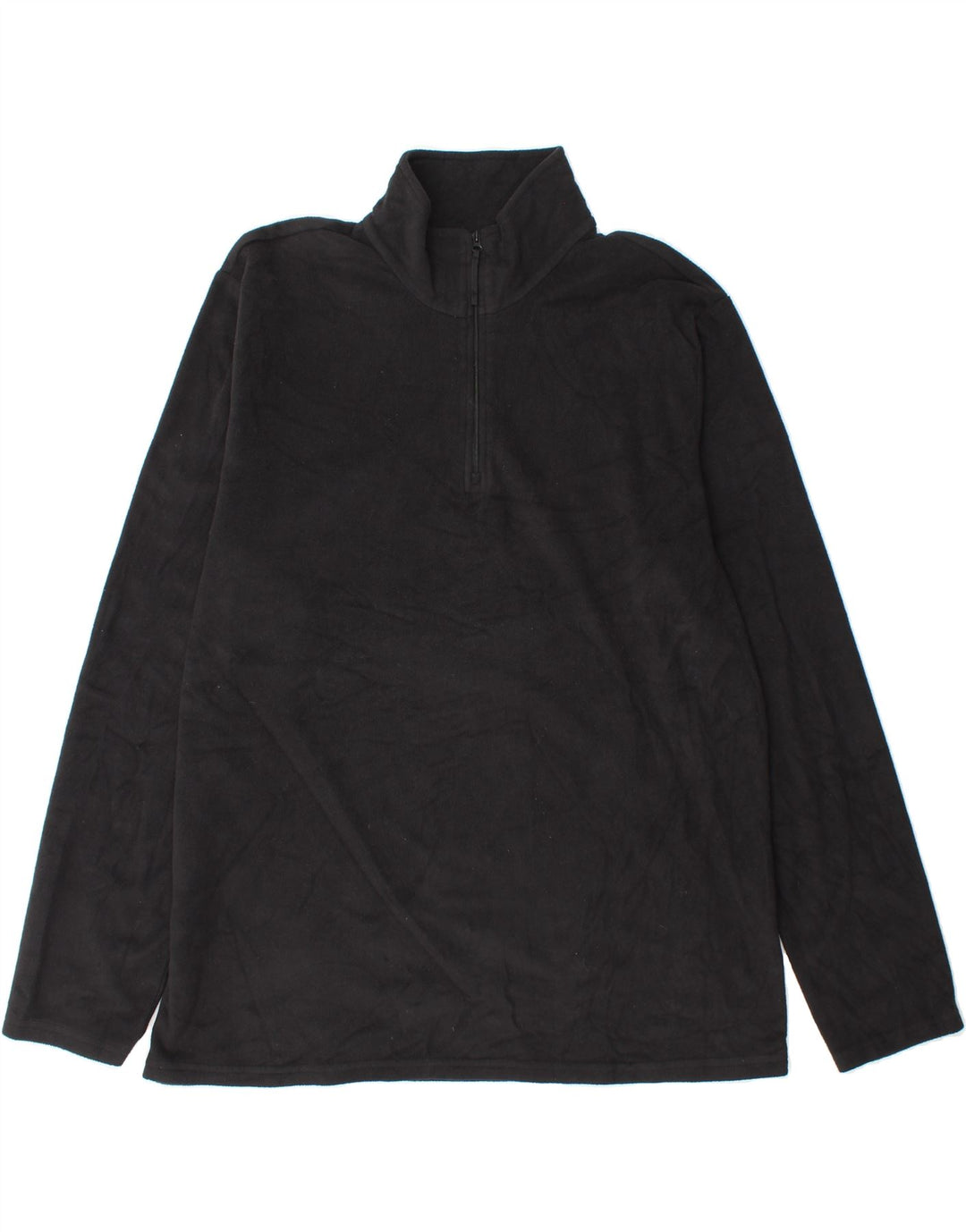 MOUNTAIN WAREHOUSE Mens Zip Neck Fleece Jumper XL Black Polyester Vintage Mountain Warehouse and Second-Hand Mountain Warehouse from Messina Hembry 