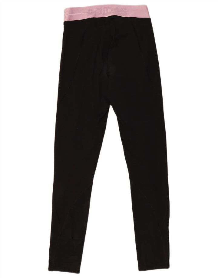 Женские леггинсы Adidas с графическим рисунком UK 4/6 XS, черные с цветными блоками