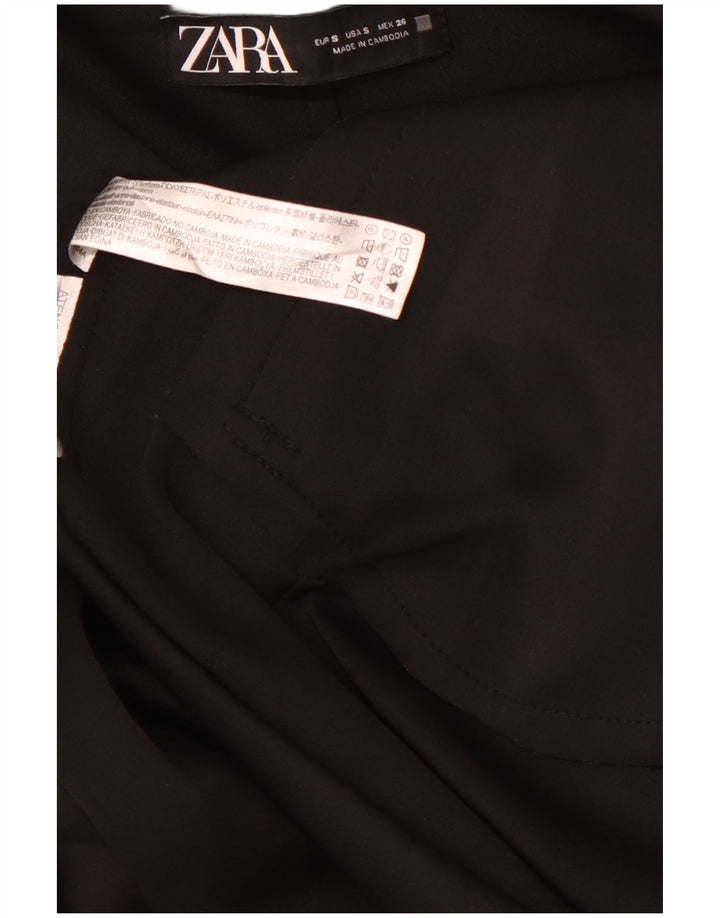 Женское пальто оверсайз с капюшоном ZARA UK 10, маленький черный полиэстер