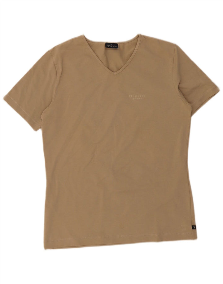 Женская футболка Trussardi Top UK 14, большая, бежевая