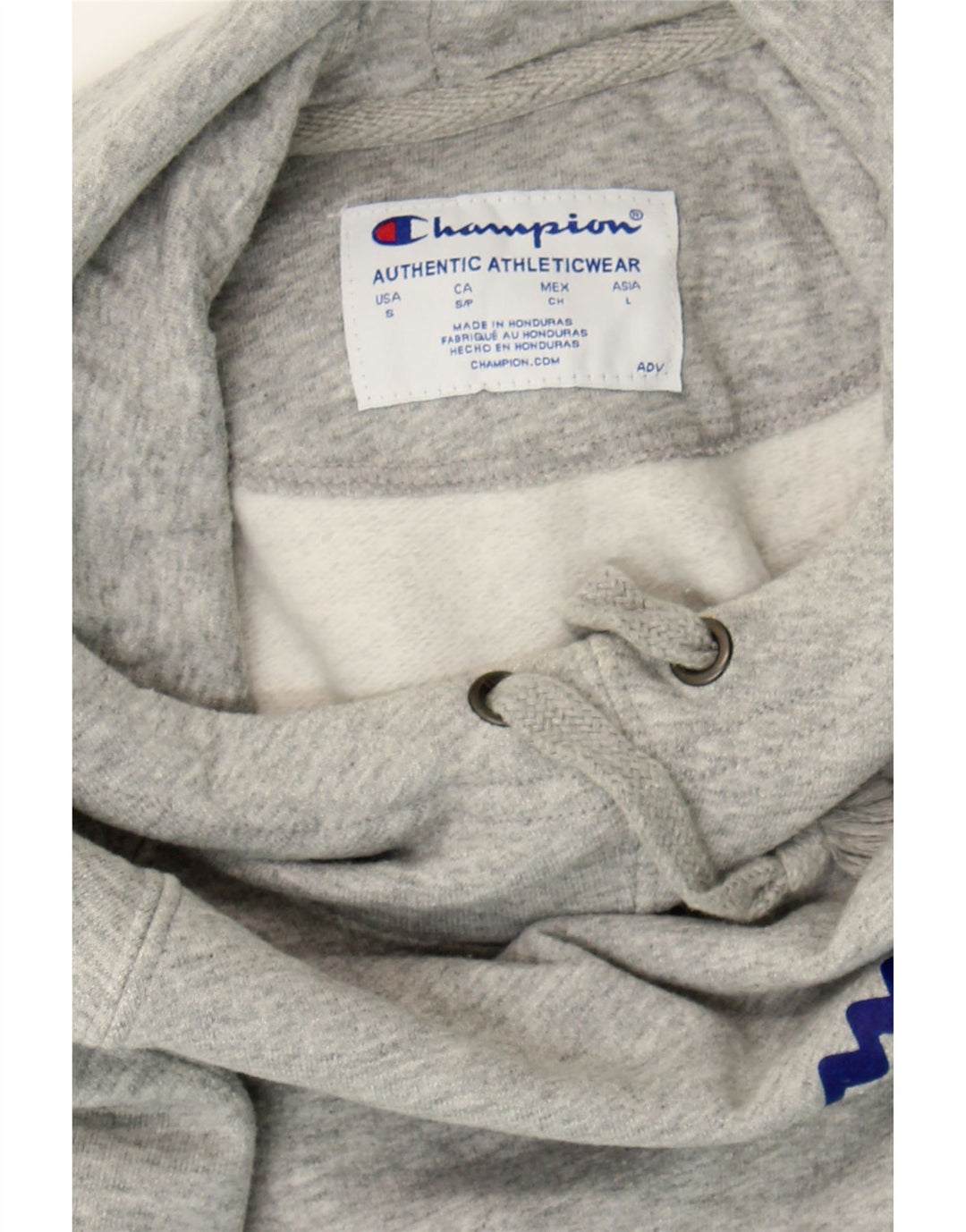 CHAMPION Womens Graphic Hoodie Jumper UK 10 Small Grey Polyester Vintage Champion and Second-Hand Champion from Messina Hembry 