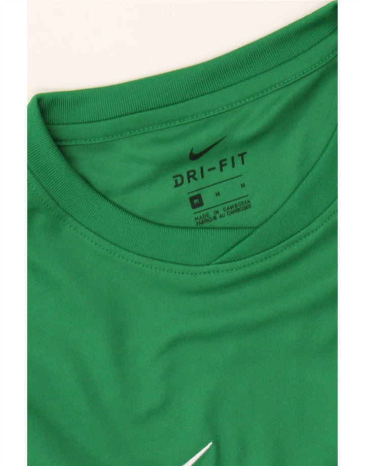 NIKE Mens Dri Fit Graphic T-Shirt Top Medium Green Polyester Vintage Nike and Second-Hand Nike from Messina Hembry 