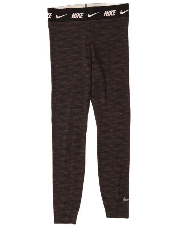 Женские леггинсы облегающего кроя Nike UK 12, хлопковые, среднего размера, черные