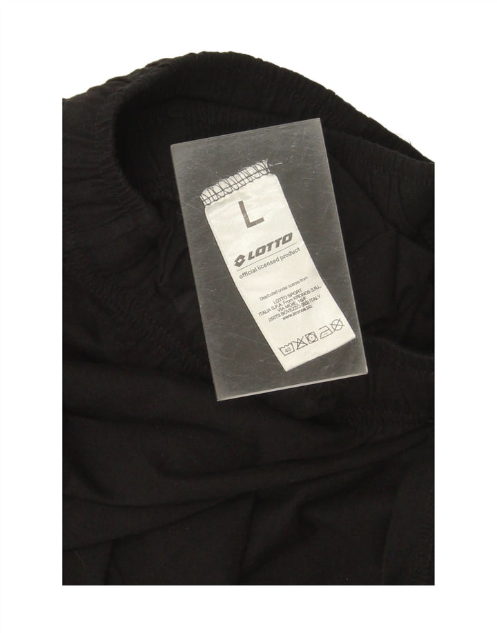 LOTTO Mens Sport Shorts Large  Black Cotton