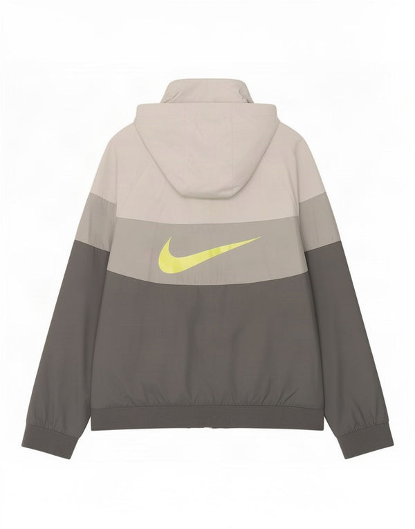 Дождевик с капюшоном Nike для мальчиков 13–14 лет XL, серый нейлон с цветными блоками