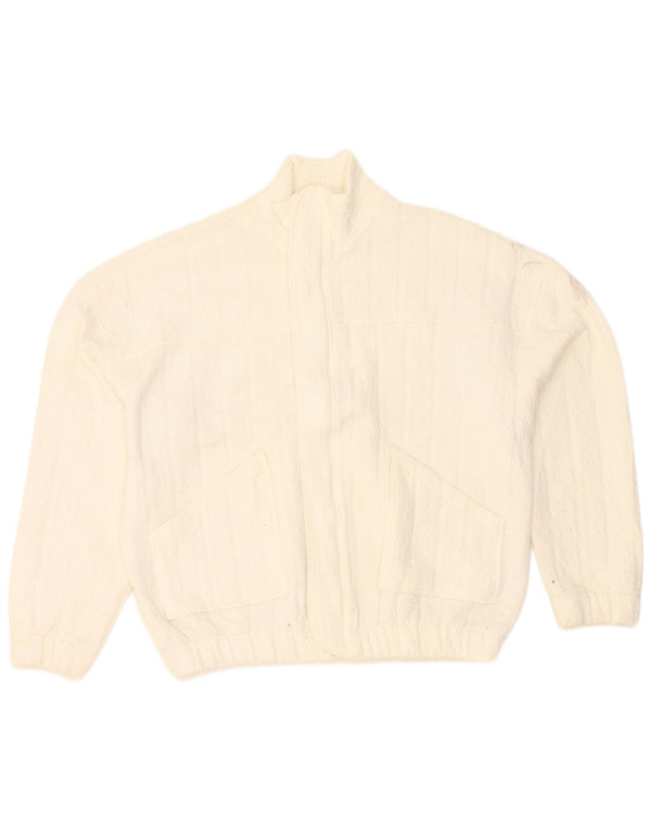 Женский бомбер оверсайз Zara UK 6 XS, белый полиэстер