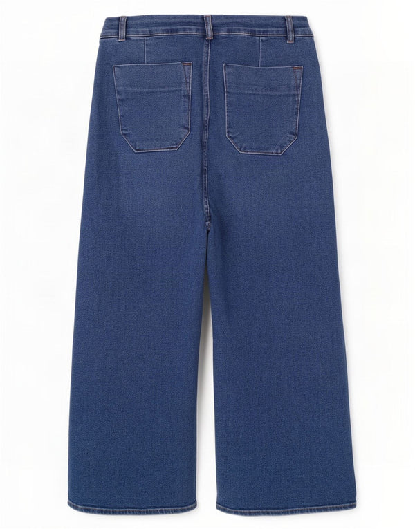 Женские широкие джинсы с завышенной талией Zara EU 42, большие W32 L27, синие