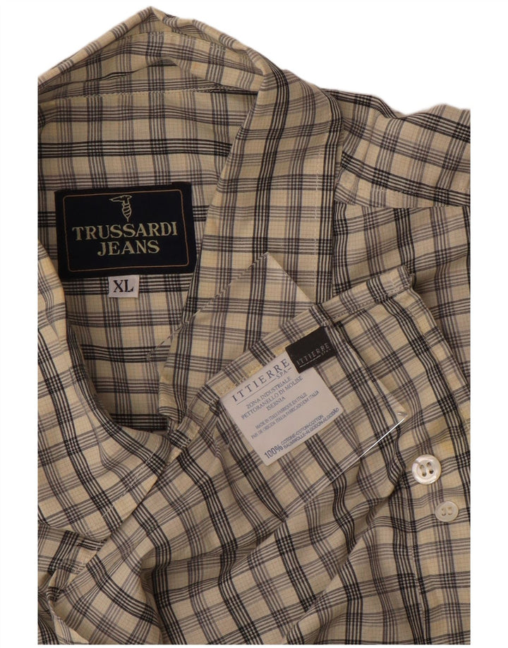 TRUSSARDI JEANS Мужская рубашка Ittierre XL, серая клетка, хлопок