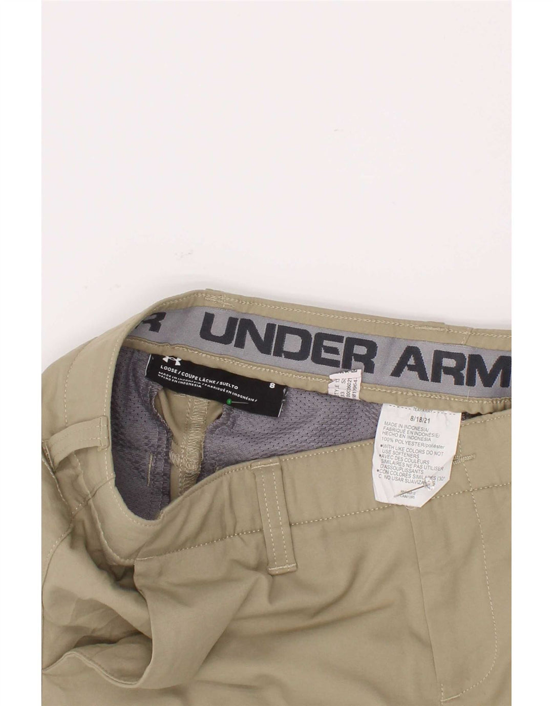 Шорты чинос Under Armour для мальчиков 7–8 лет W24, полиэстер цвета хаки