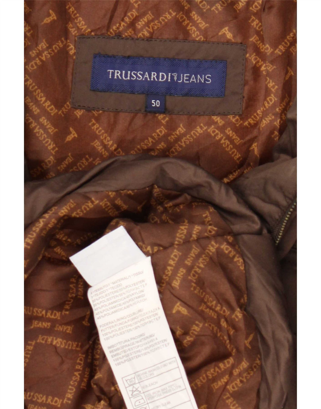 Trussardi Jeans Женская стеганая куртка IT 50 XL Коричневый Полиэстер