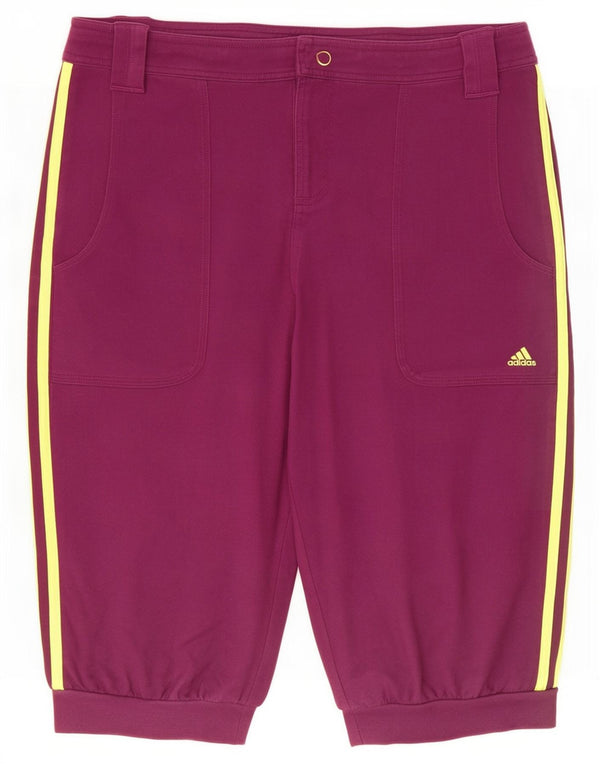 Женские шорты-бермуды Adidas UK 16, большие W32, фиолетовые, хлопок