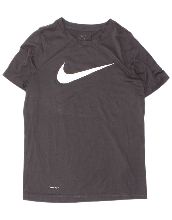 Футболка с рисунком Nike Dri Fit для мальчиков, топ 10–11 лет, средний черный полиэстер