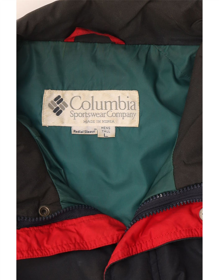 Мужская высокая лыжная куртка Columbia UK 40, большая темно-синяя с цветными блоками