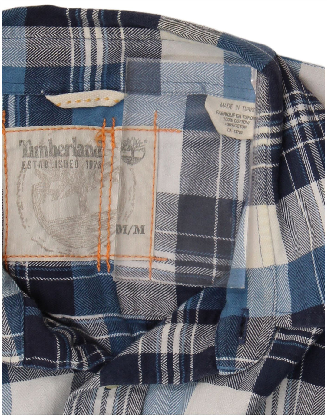 Мужская фланелевая рубашка Timberland, хлопковая синяя клетка среднего размера
