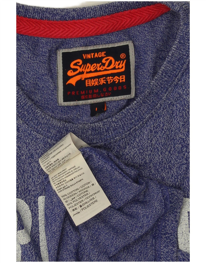 SUPERDRY Мужская футболка с рисунком, большой синий хлопок с крапинками