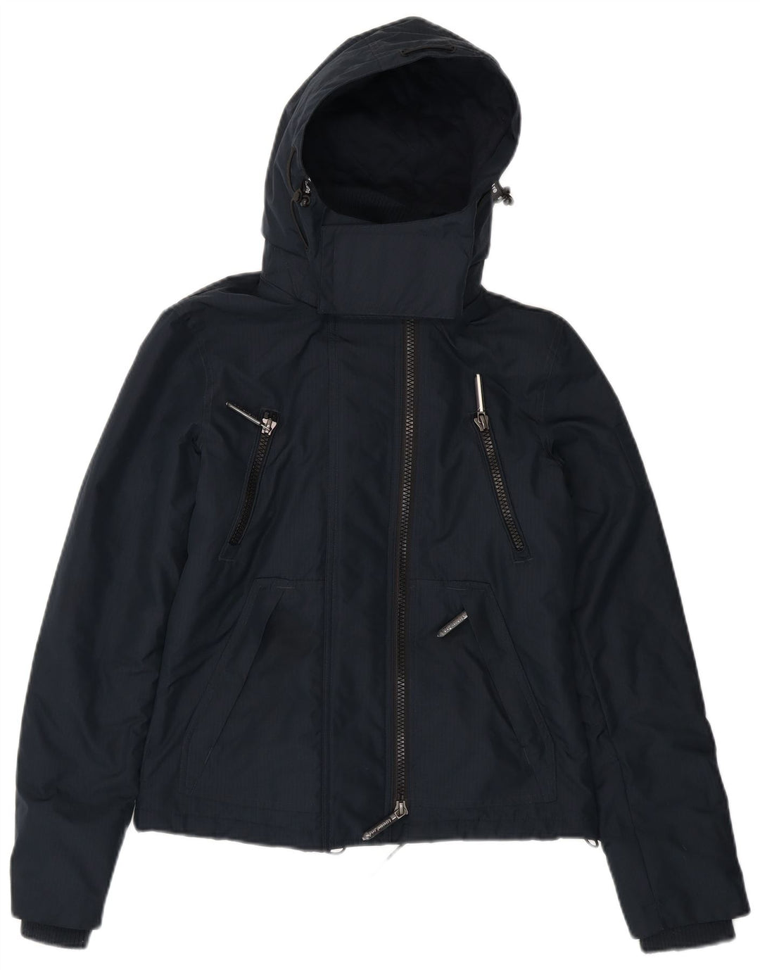 SUPERDRY Женская ветровка с капюшоном с графическим рисунком UK 8, маленькая, темно-синяя