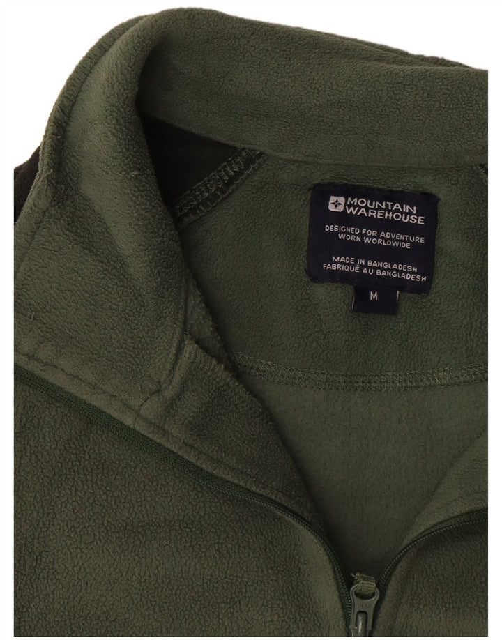 Мужской флисовый джемпер с воротником на молнии Mountain Warehouse, средний зеленый цвет с цветными блоками