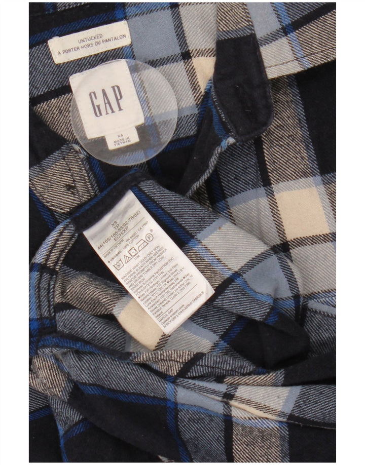 Мужская фланелевая рубашка Gap XS, синяя хлопковая клетка в клетку