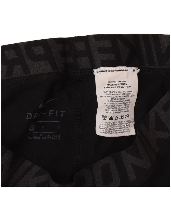 Мужские укороченные леггинсы с графическим рисунком Nike Dri Fit, большой черный полиэстер