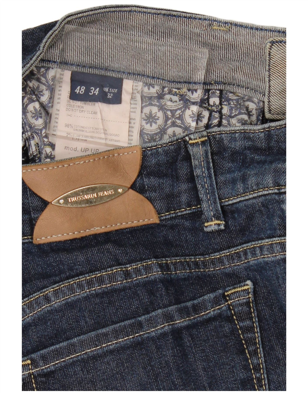 Женские узкие джинсы Trussardi W32 L32 Темно-синие, хлопок