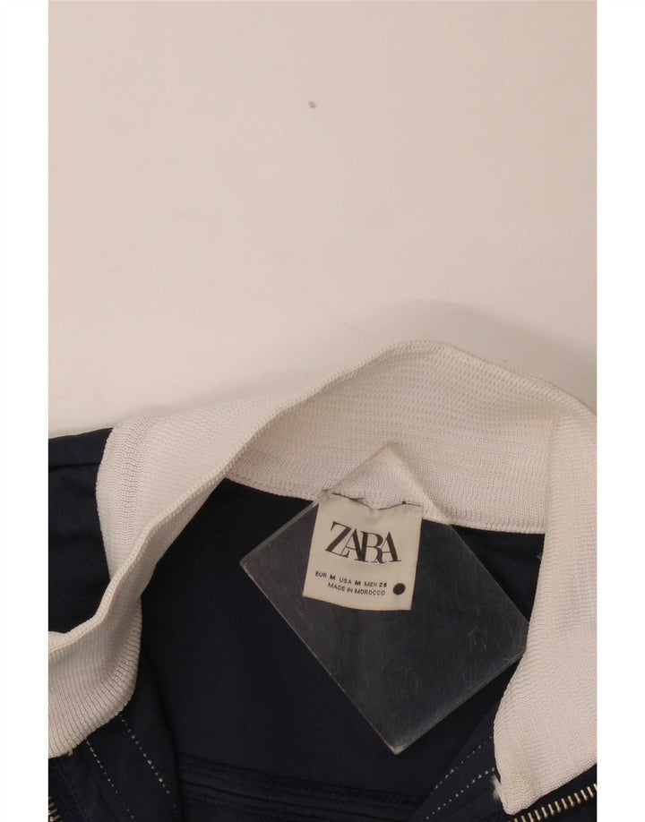 Женский укороченный спортивный костюм Zara UK 14, средний темно-синий с цветными блоками