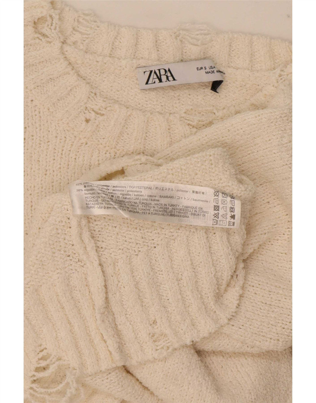 Женский джемпер-болеро оверсайз Zara UK 10, маленький размер, белый полиэстер