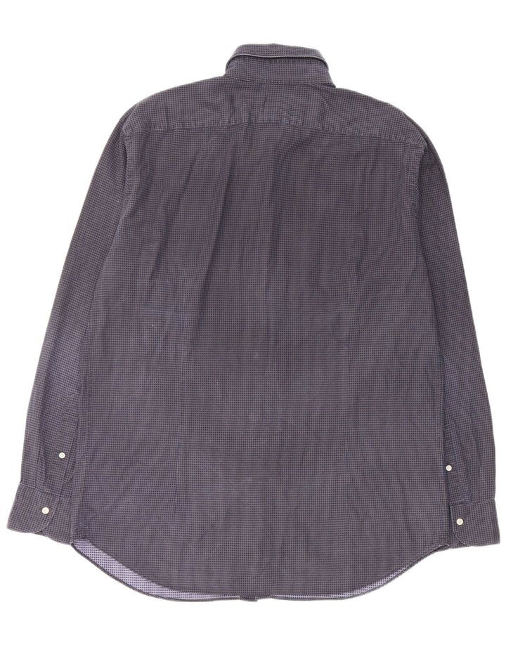 Мужская рубашка BOOGIE Milano Custom Fit 2XL, темно-синяя, хлопок с узором «гусиные лапки»