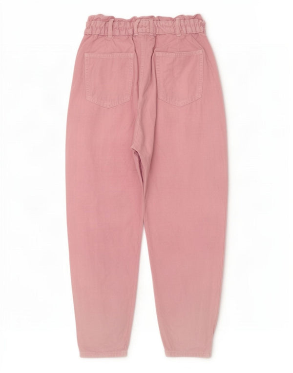 Женские укороченные зауженные джинсы с высокой талией Zara EU 38, маленькие W28 L25, розовые