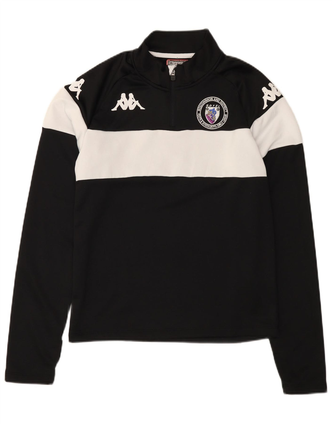 KAPPA Мужской пуловер на молнии с графическим принтом и шеей, спортивный костюм, маленький черный цветной блок