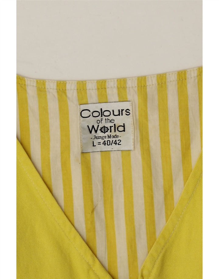 VINTAGE Womens Gilet EU 40/42 Large Yellow Cotton Vintage Vintage and Second-Hand Vintage from Messina Hembry 