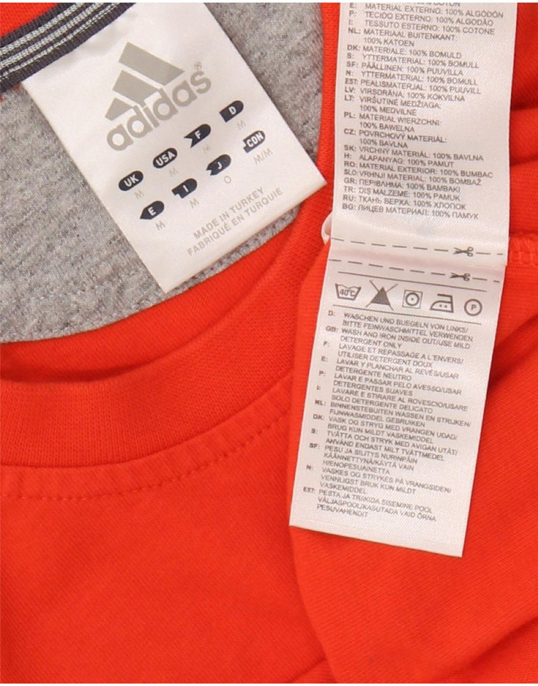 Мужская футболка ADIDAS из хлопка среднего оранжевого цвета