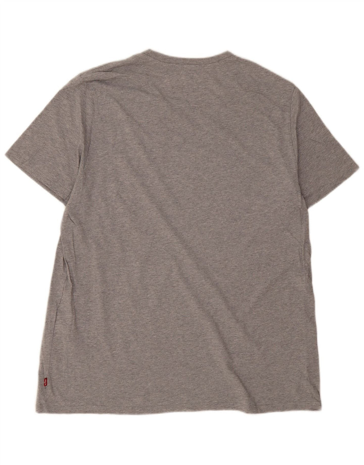 Мужская футболка с рисунком Levi's, топ 2XL, серый хлопок