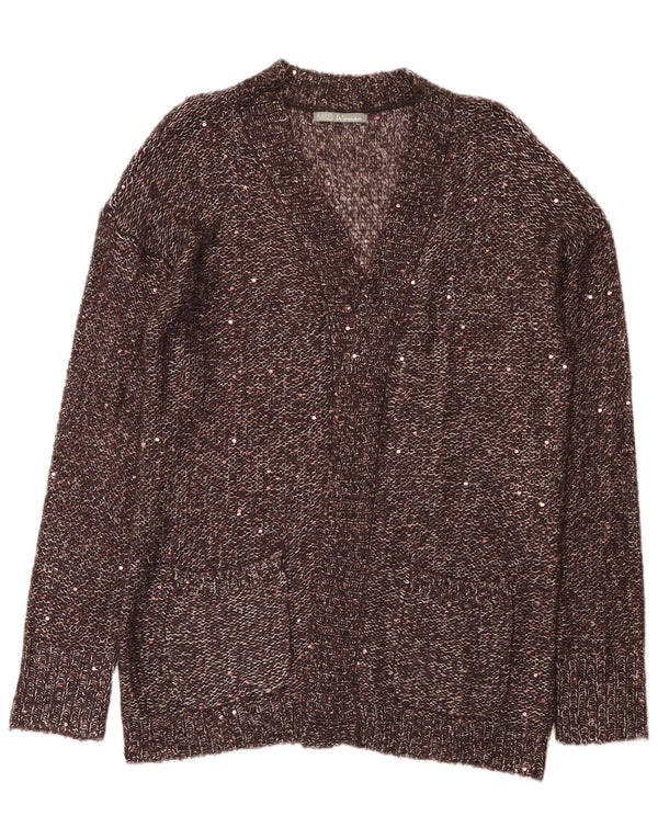 Marks & Spencer Womens Open Cardigan Sweater UK 18 XL Brown Polyester