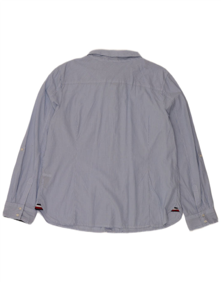 TOMMY HILFIGER Женская рубашка UK 20 2XL синяя хлопковая полоска